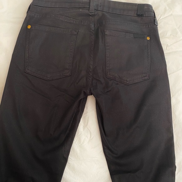 7 For All Mankind Wax Coated Skinny Jeans!! Size:27 - Picture 13 of 14